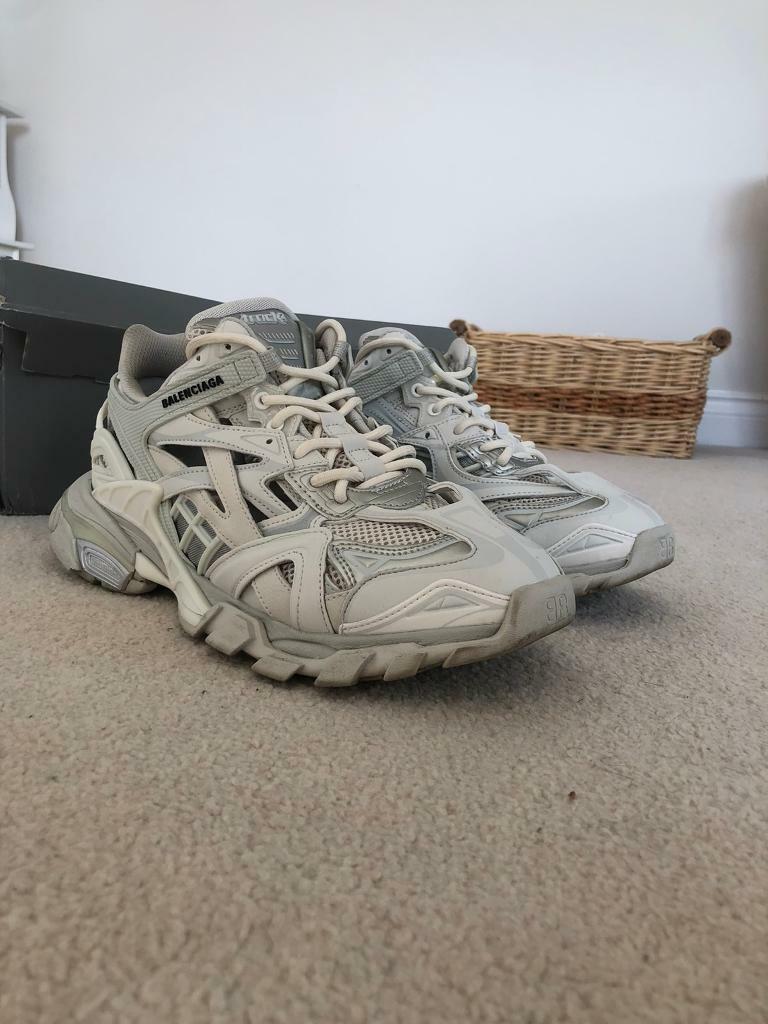 Balenciaga LED Track Trainers Grey White Lighted Sole